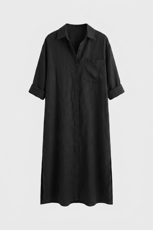 Women Shirt Dress Long Button Front Relaxed Fit | Jade