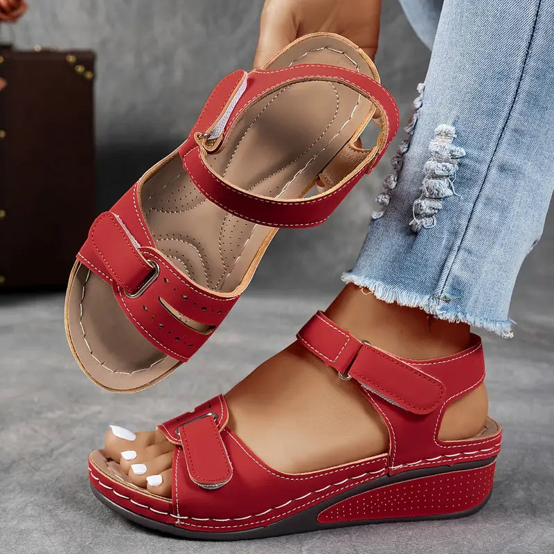 Linnea | Wedge Sandals | Orthopedic, Adjustable Strap, Contoured Footbed
