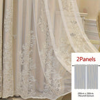 Saoirse | Embroidered Curtain Panels | Elf & Fairy Design, Light-Filtering | Set of 2 with Rings