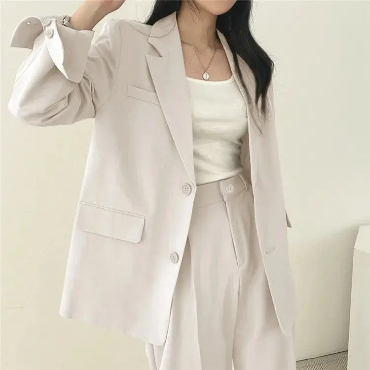 Ondine | Women's Blazer & Straight-Leg Trouser Set | Solid Color