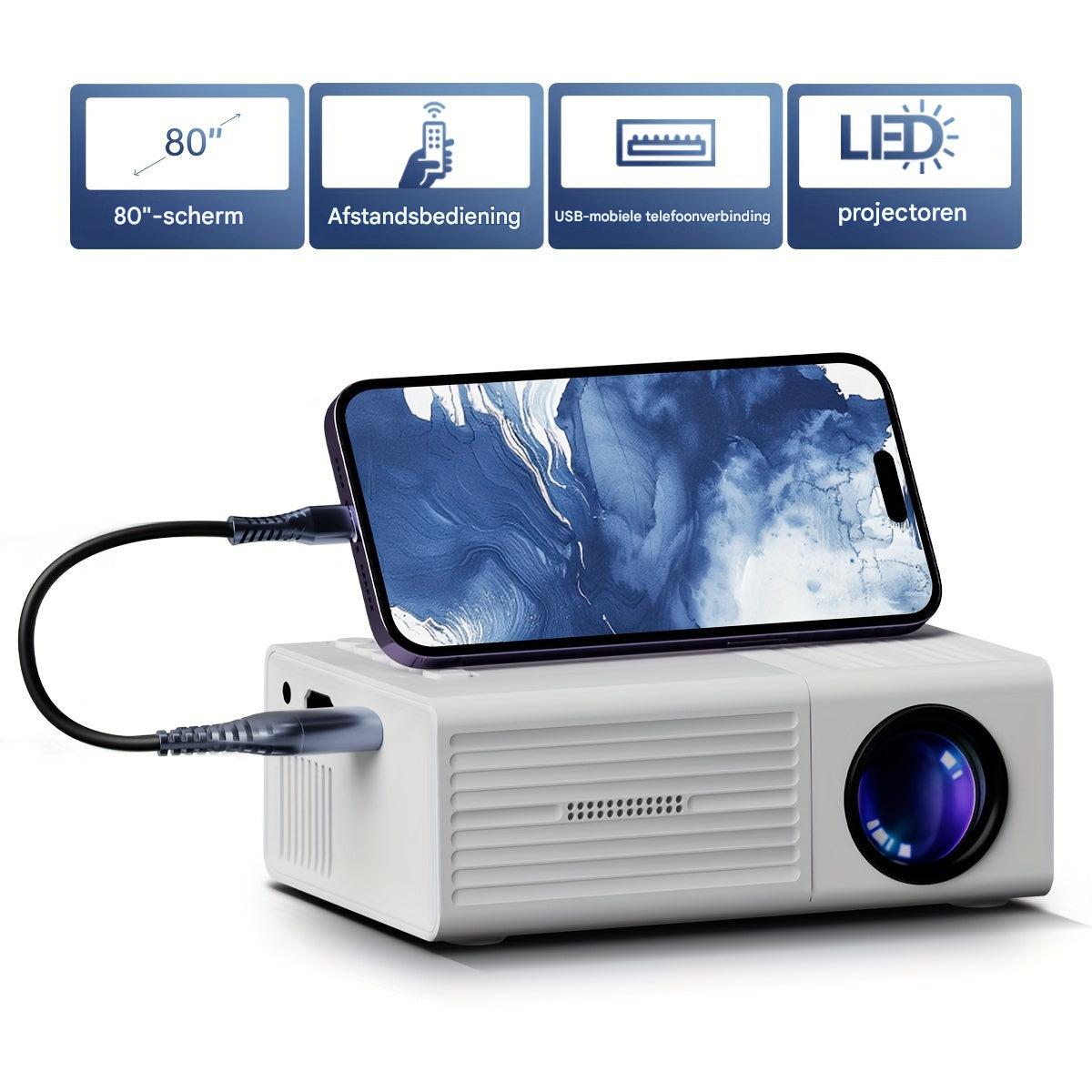 Ondina | Mini Projector | 3000 Lumen, HD, LED | Compact & Portable
