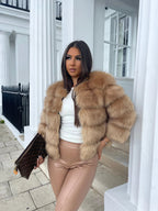 Della | Faux Fur Coat | Women's Glamour Jacket | Soft, Animal-Friendly