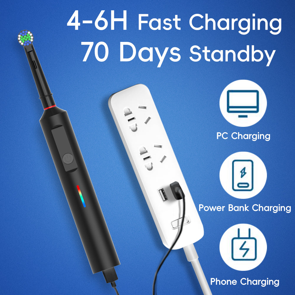 Nova | Electric Toothbrush | 360° Rotating, 70-Day Battery, IPX7 | USB-C