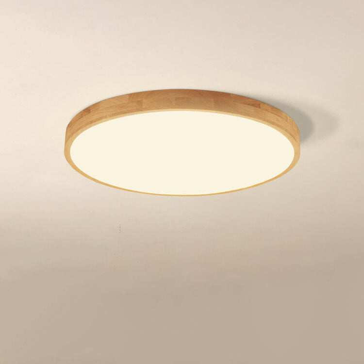 Delphine | Flush Mount Ceiling Light | Nordic Solid Wood, Round LED | 30CM