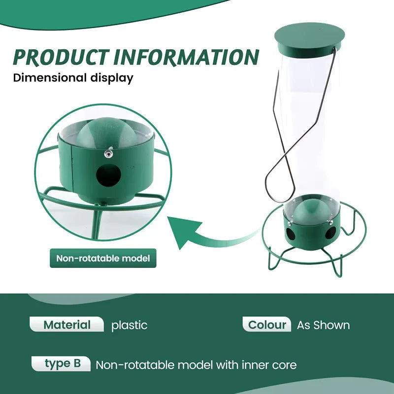 Sabine | Squirrel Proof Bird Feeder | Rotating Perch, 4 Ports | Heavy-Duty Metal