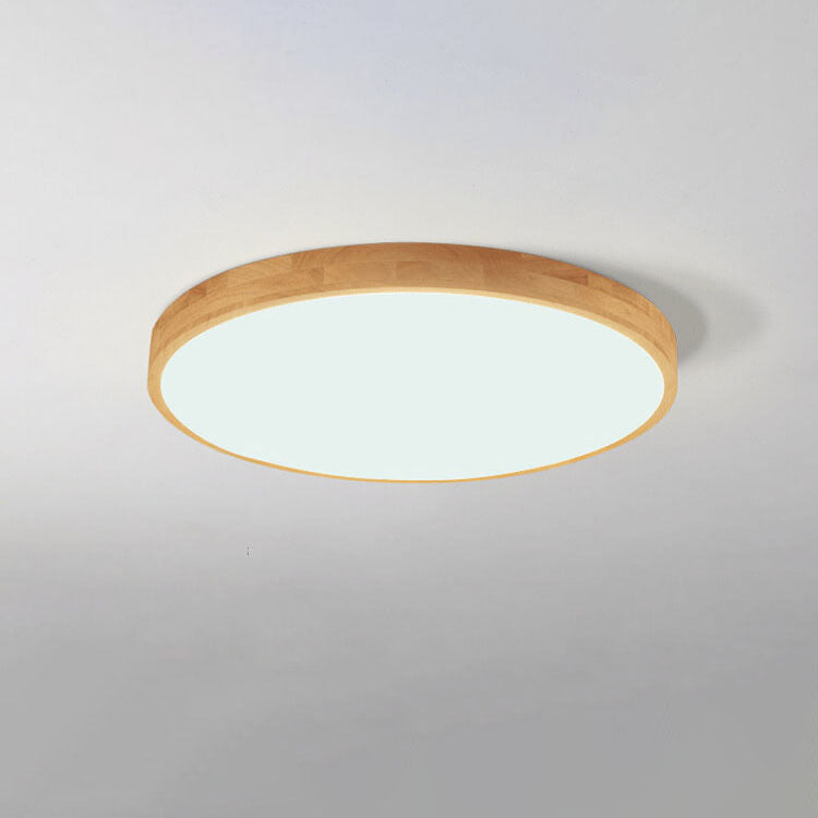 Delphine | Flush Mount Ceiling Light | Nordic Solid Wood, Round LED | 30CM