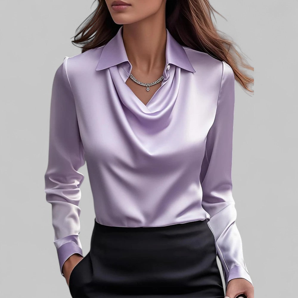 Nina | Women's Blouse | Draped Collar, Regular Fit | Business Casual