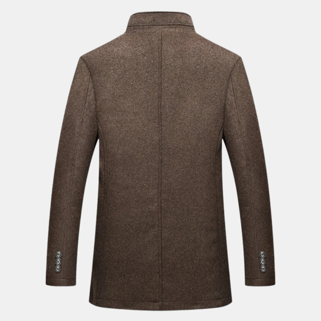 Rhea | Men's Wool Coat | Stand Collar, Quilted Lining | Autumn Winter