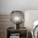 Anouk | Table Lamp | Smoke Gray Glass Shade, E27, 1-Light | Modern Retro