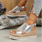 Women Platform Sandals Open Toe Adjustable Straps