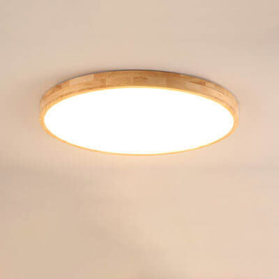 Delphine | Flush Mount Ceiling Light | Nordic Solid Wood, Round LED | 30CM