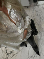 Women Sequin Oversized Blouse Glitter | Halle