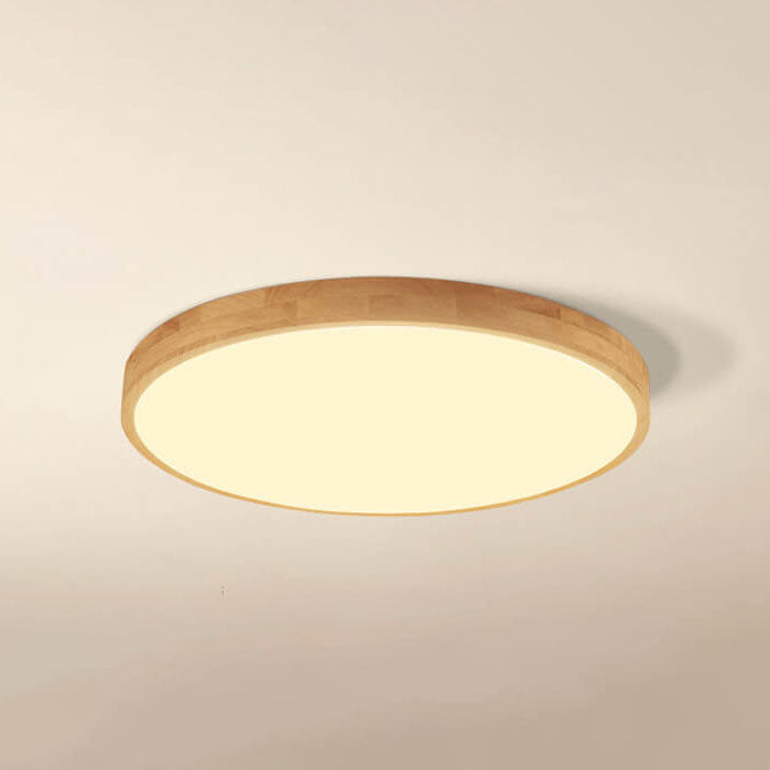 Delphine | Flush Mount Ceiling Light | Nordic Solid Wood, Round LED | 30CM