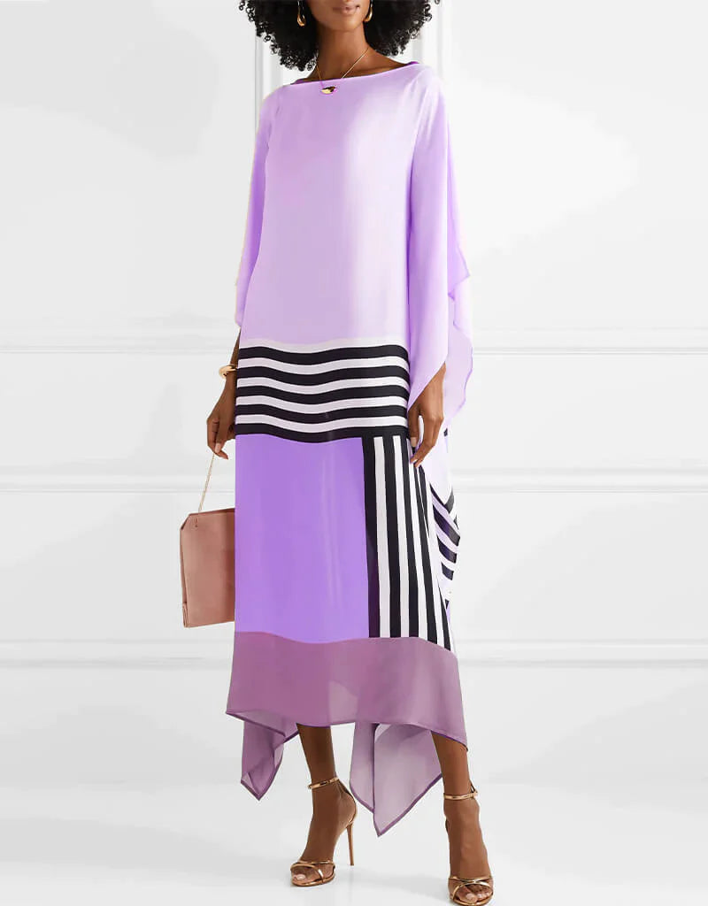 Linnea | Women Geometric Print Kaftan Batwing Sleeve Maxi Dress