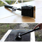 Mila | BBQ Grill Brush | 3-in-1 with Scraper & Sponge | Black