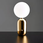 Opal | Table Lamp | Hand-Blown Glass, Nordic Style | Gold & Black