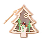 Soraya | Wooden Christmas Ornaments | Set of 2, Button Battery, Modern