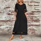 Women Midi Dress Tummy Smoothing Empire Waist