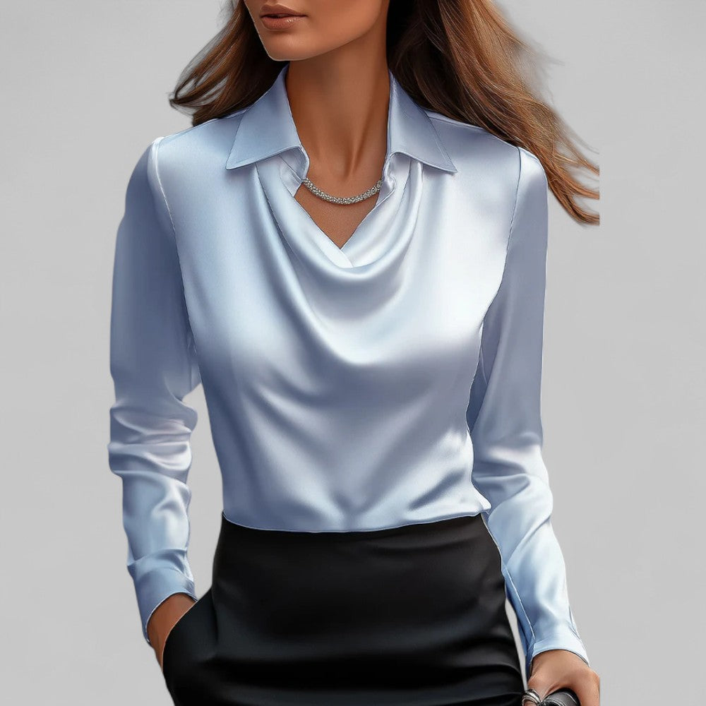 Nina | Women's Blouse | Draped Collar, Regular Fit | Business Casual