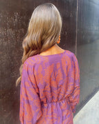 Women's Maxi Dress | Boho Print, V-Neck, Twist Front | Alba
