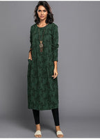 Tindra | Midi Dress With Pockets | Long Sleeve, Floral, Cotton Blend