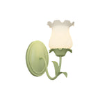 Eira | Wall Lamp | Floral Glass, 3-Step Dimmable, Green | 1 or 2 Light