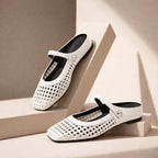 Orthopedic Mules Women Mary Jane Strap Flats Breathable Open Weave