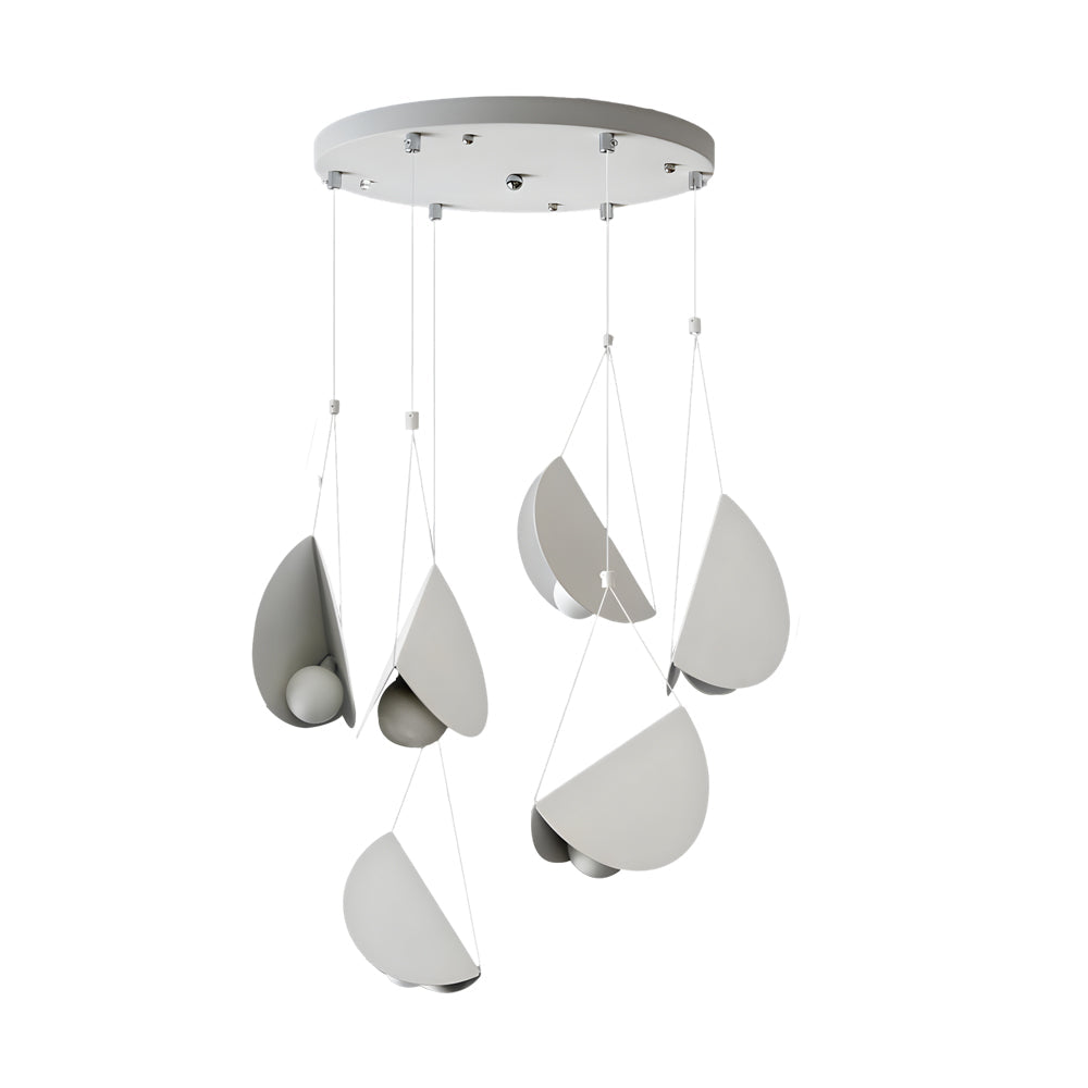 Leah | Pendant Lamp | Minimalist Half Moon, White | 1/3/6-Light