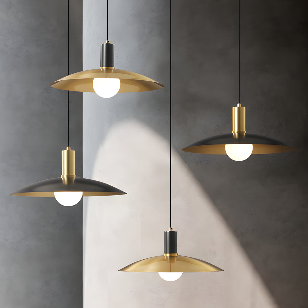 Kaia | Pendant Lamp | Mid-Century Brass, White Glass Shade | 1-Light E27