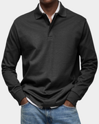 Men Polo Shirt Long Sleeve Stretch Breathable Winter Knit Top