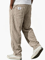 Tindra | Men's Drawstring Trousers | Corduroy Texture, Relaxed Fit | All-Season