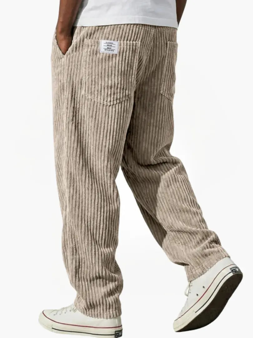 Tindra | Men's Drawstring Trousers | Corduroy Texture, Relaxed Fit | All-Season
