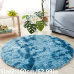 Delphine | Round Plush Rug | Tie-Dye, Soft & Non-Slip | Living Room, Bedroom