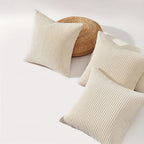 Una | Cushion Cover | Bohemian Rib Stripe, Soft Woven, Zip Closure