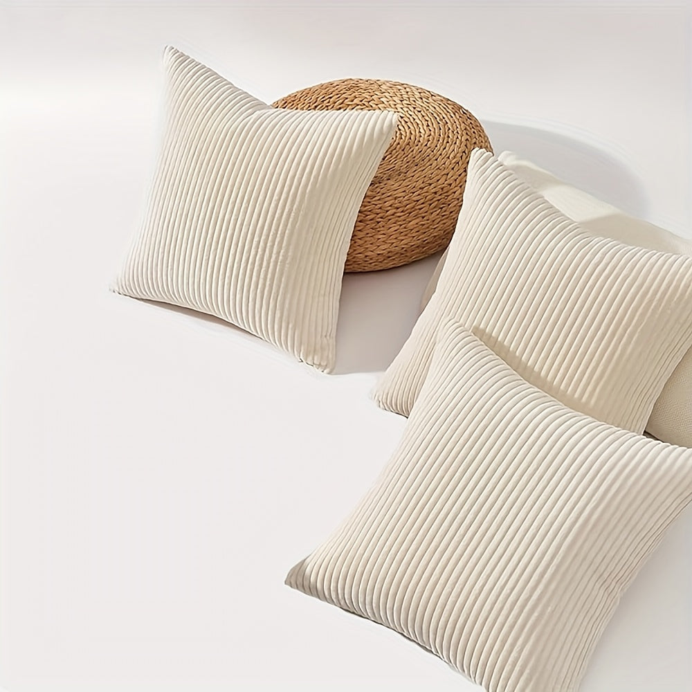 Una | Cushion Cover | Bohemian Rib Stripe, Soft Woven, Zip Closure