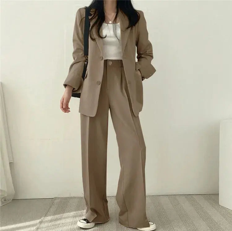 Ondine | Women's Blazer & Straight-Leg Trouser Set | Solid Color