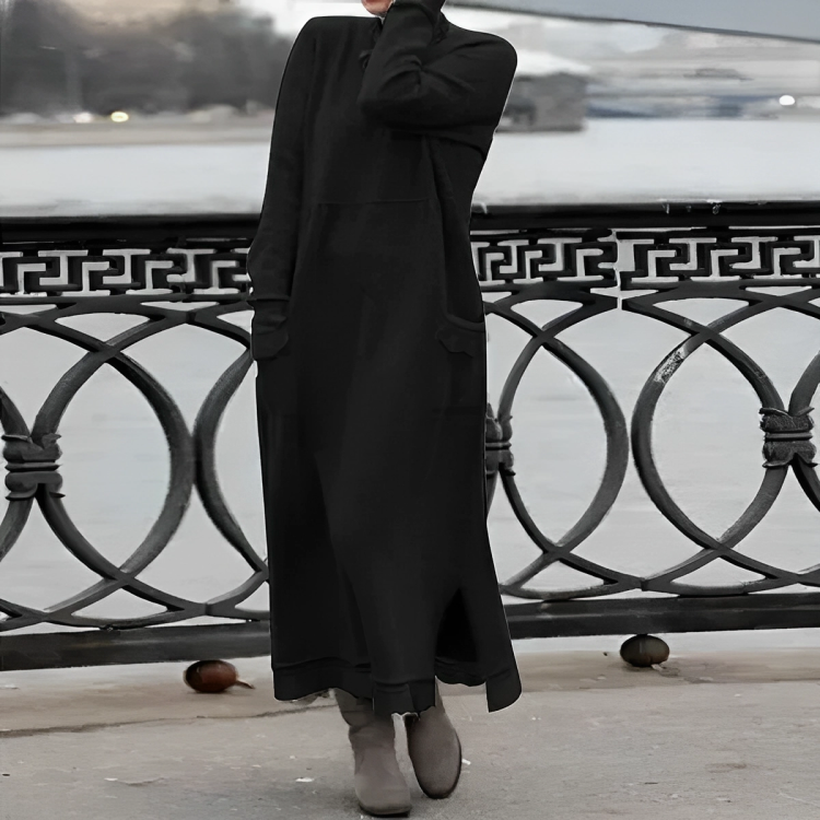 Women's Winter Dress | Knit, Midi Length, Pockets | Kira