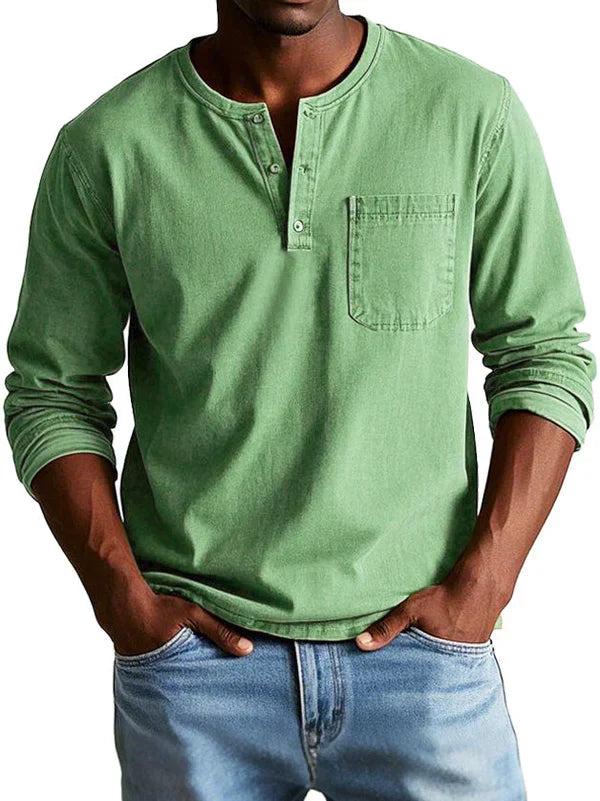 Honor | Men's Henley Shirt | Long Sleeve, Casual Fit | Lightweight