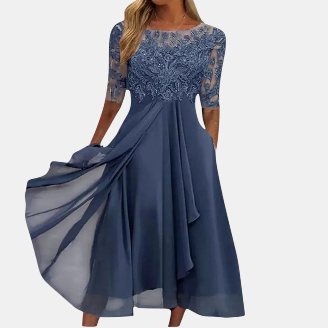 Women Lace Dress Elegant Midi Layered Skirt | Posy