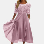 Women Lace Dress Elegant Midi Layered Skirt | Posy