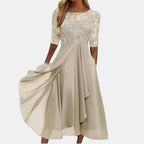 Women Lace Dress Elegant Midi Layered Skirt | Posy