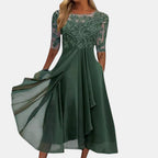 Women Lace Dress Elegant Midi Layered Skirt | Posy