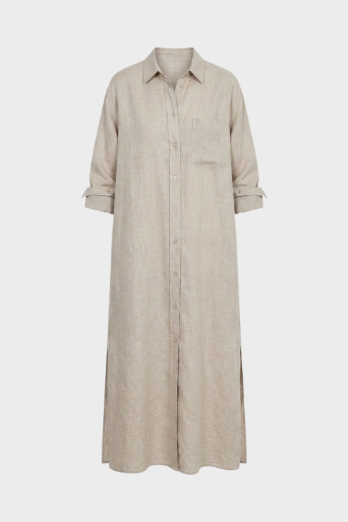 Women Shirt Dress Long Button Front Relaxed Fit | Jade