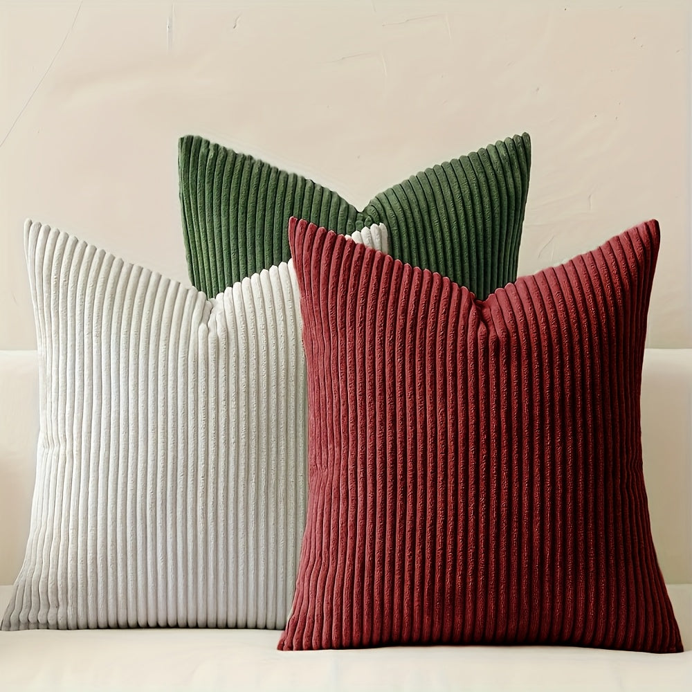 Una | Cushion Cover | Bohemian Rib Stripe, Soft Woven, Zip Closure