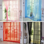 Zinnia | Voile Curtains | Floral, Transparent, Eyelet | 200x100cm, Set of 2