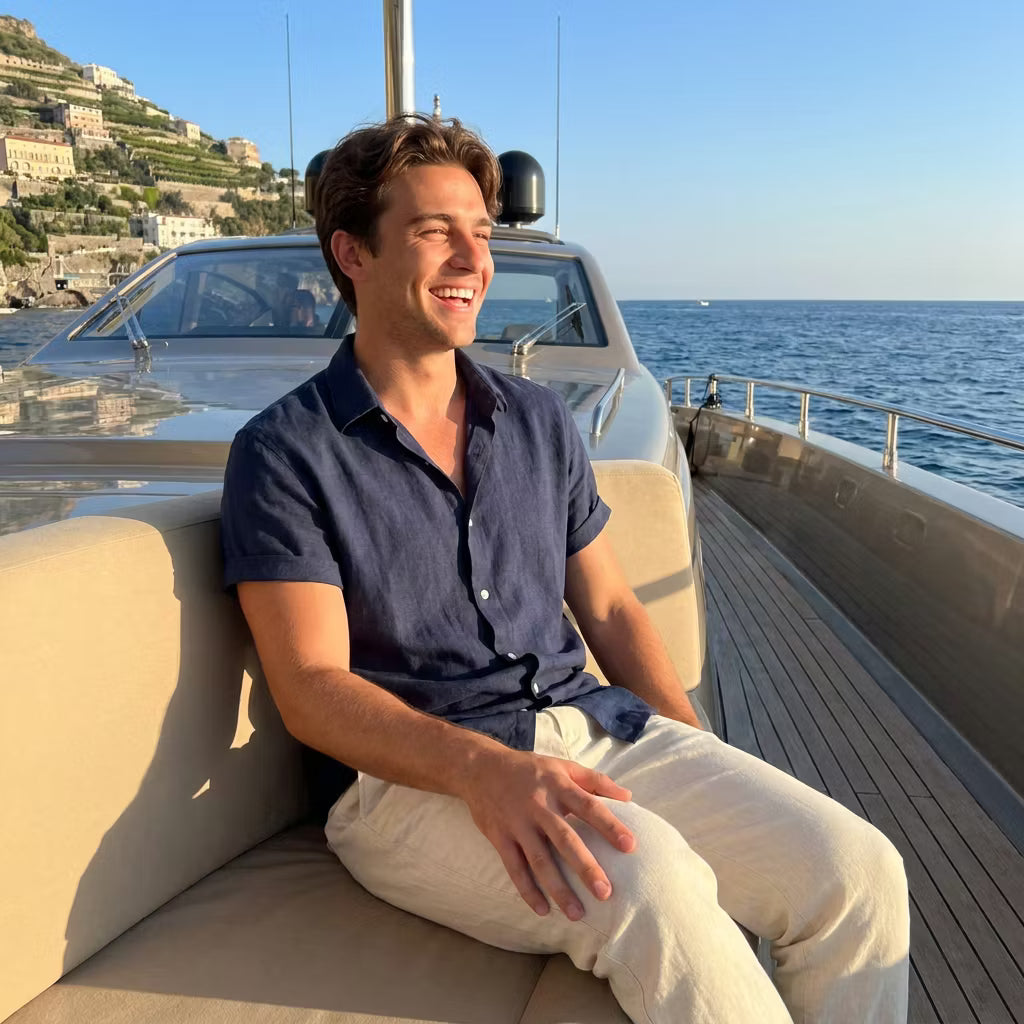Ivy | Men's Summer Outfit Set | Linen Shirt & Trousers | Lightweight, Relaxed Fit