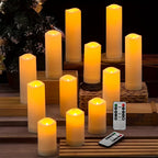 Zelda | LED Flameless Candles | Ivory, Waterproof, Remote & Timer | 12-Pack