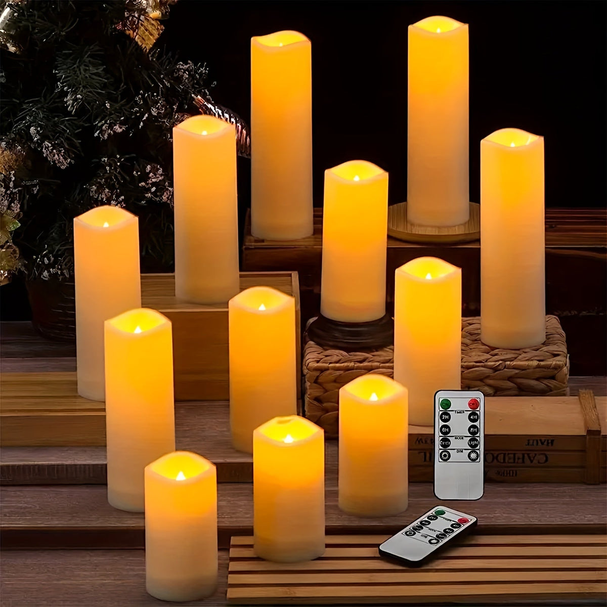 Zelda | LED Flameless Candles | Ivory, Waterproof, Remote & Timer | 12-Pack