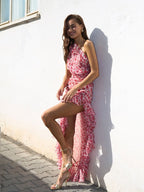 Vera | One Shoulder Dress | Floral, High Slit, Pink | Summer