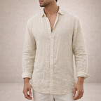 Maren | Men's Linen Shirt | Casual, Breathable | Long Sleeve, Open Collar